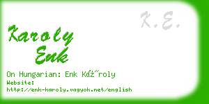 karoly enk business card